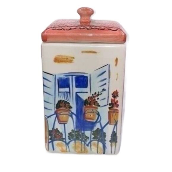Boston Warehouse Trading Corp. Vintage Colorful Ceramic Bistro Kitchen Canister - Picture 4 of 16